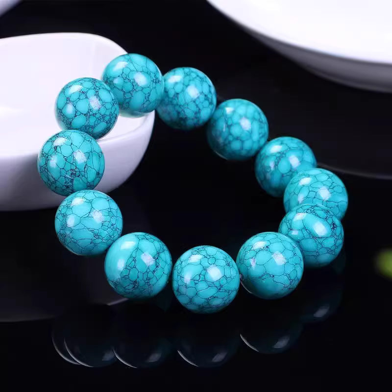 Handmade Turquoise Imitation Bead Bracelet - DIY Accessories with Spacer Beads and Top Beads