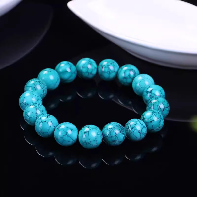 Handmade Turquoise Imitation Bead Bracelet - DIY Accessories with Spacer Beads and Top Beads