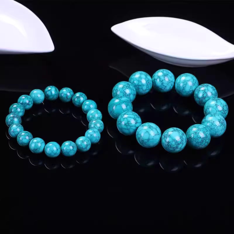 Handmade Turquoise Imitation Bead Bracelet - DIY Accessories with Spacer Beads and Top Beads