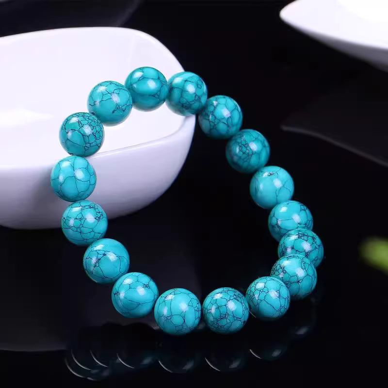Handmade Turquoise Imitation Bead Bracelet - DIY Accessories with Spacer Beads and Top Beads