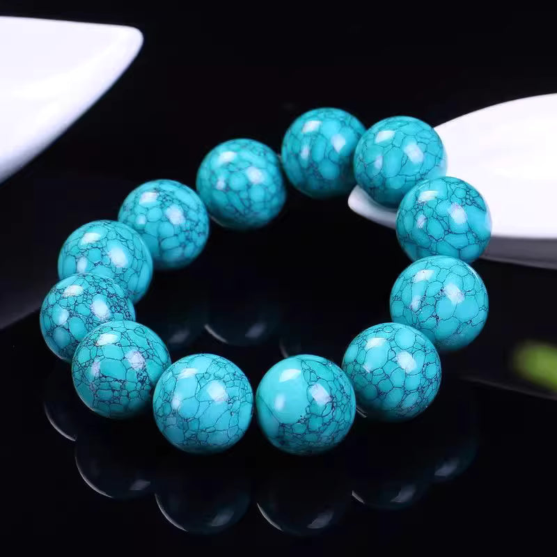 Handmade Turquoise Imitation Bead Bracelet - DIY Accessories with Spacer Beads and Top Beads